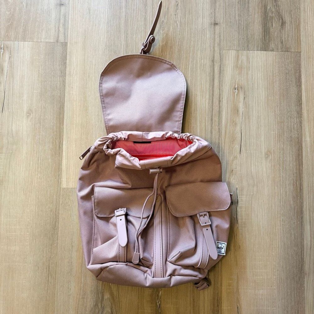 Herschel Supply Co Dawson Ash Rose Drawstring Backpack Classic Minimalist Travel - Picture 2 of 7